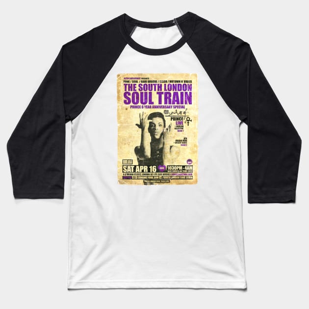 POSTER TOUR - SOUL TRAIN THE SOUTH LONDON 133 Baseball T-Shirt by Promags99